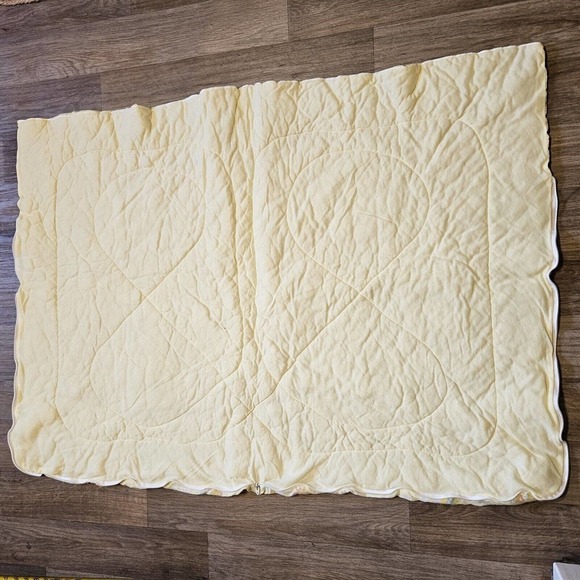 Vtg Riegal Baby Blanket Floral Teddy Bear Strawberry Print Quilt Sleep Sack - Picture 9 of 12